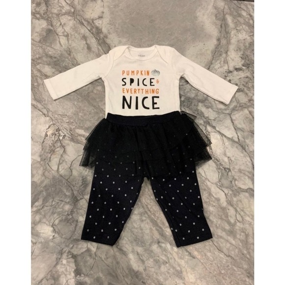 Pumpkin Spice and Everything Nice Fall Outfit‎ Sz12 months - Picture 1 of 5